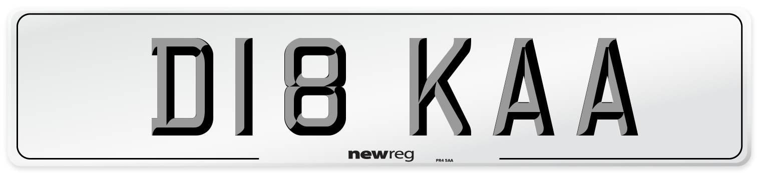 D18 KAA Number Plate from New Reg